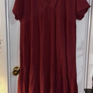 SHEIN Deep Red Dress